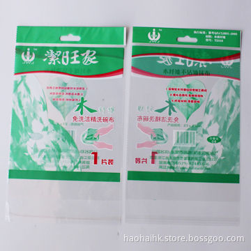 OPP header and adhesive strip packaging bags for cleaning clothes or ball